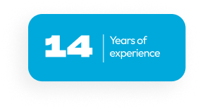 blue sign 14 years of experience